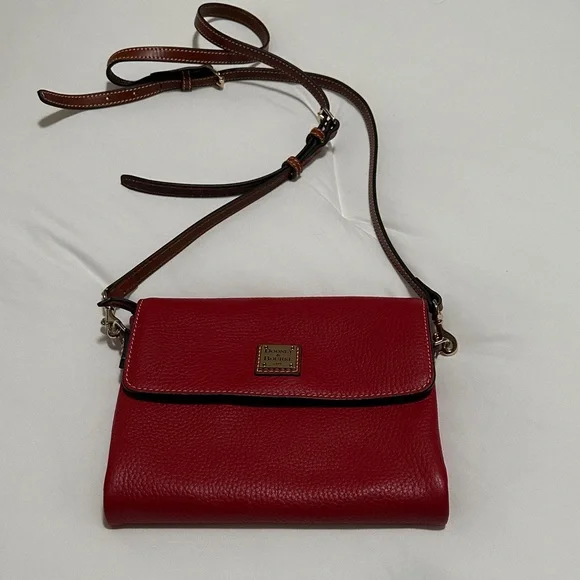 Dooney & Bourke Red and Brown Crossbody Bag - Picture 1 of 6